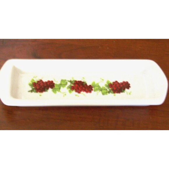 Relish Plate Olive Dish Grapes Ceramic Party Serving Tray California Pantry 10" - Picture 1 of 6